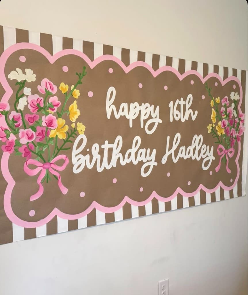 Emily 21st birthday painted kraft banner